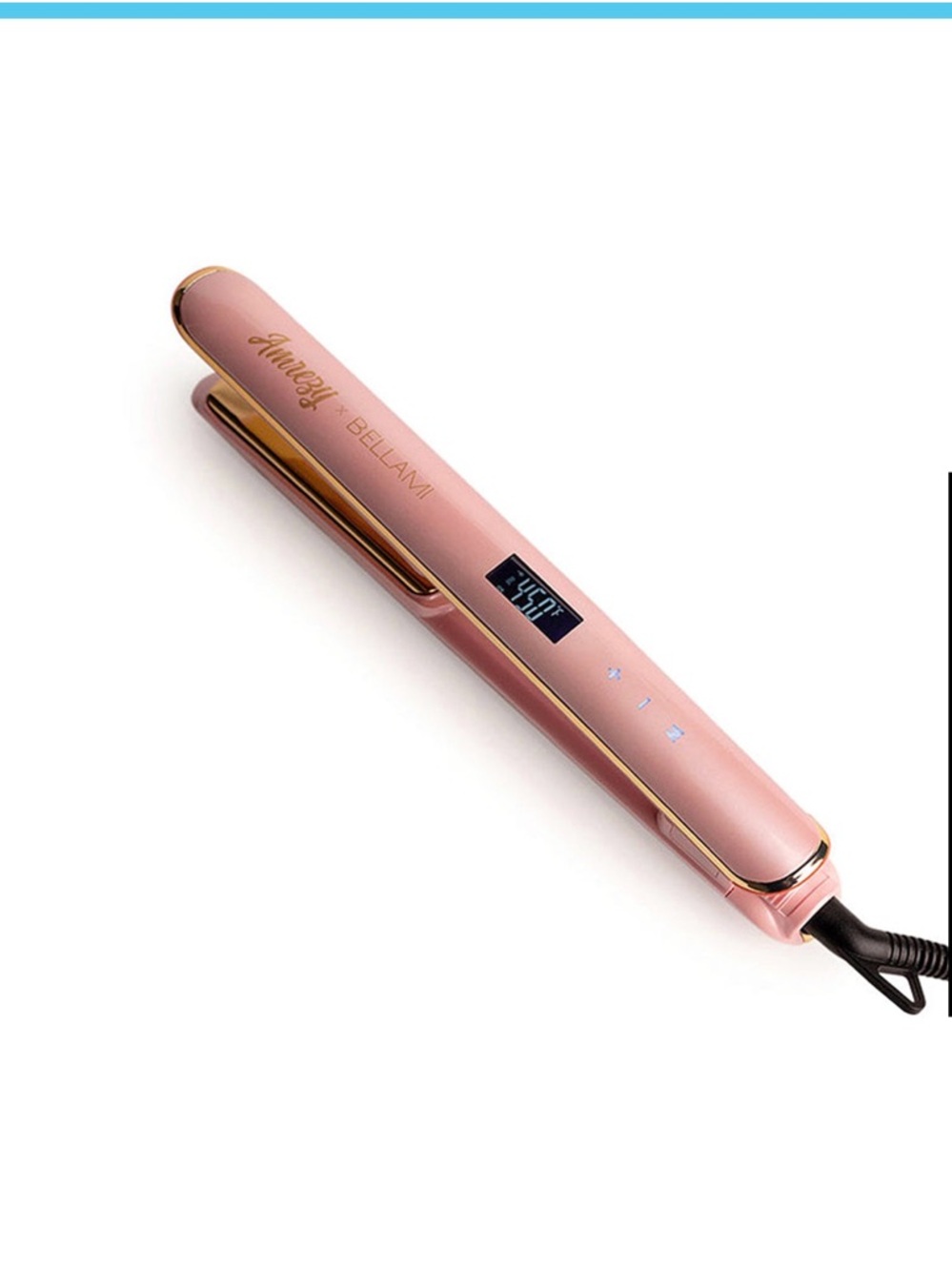 BELLAMI Pink and Gold Ceramic Digital Hair Straightener